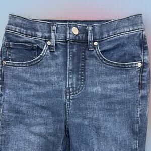 EXPRESS Women’s 00 SKYSCRAPER Split Bottom Blue Jeans